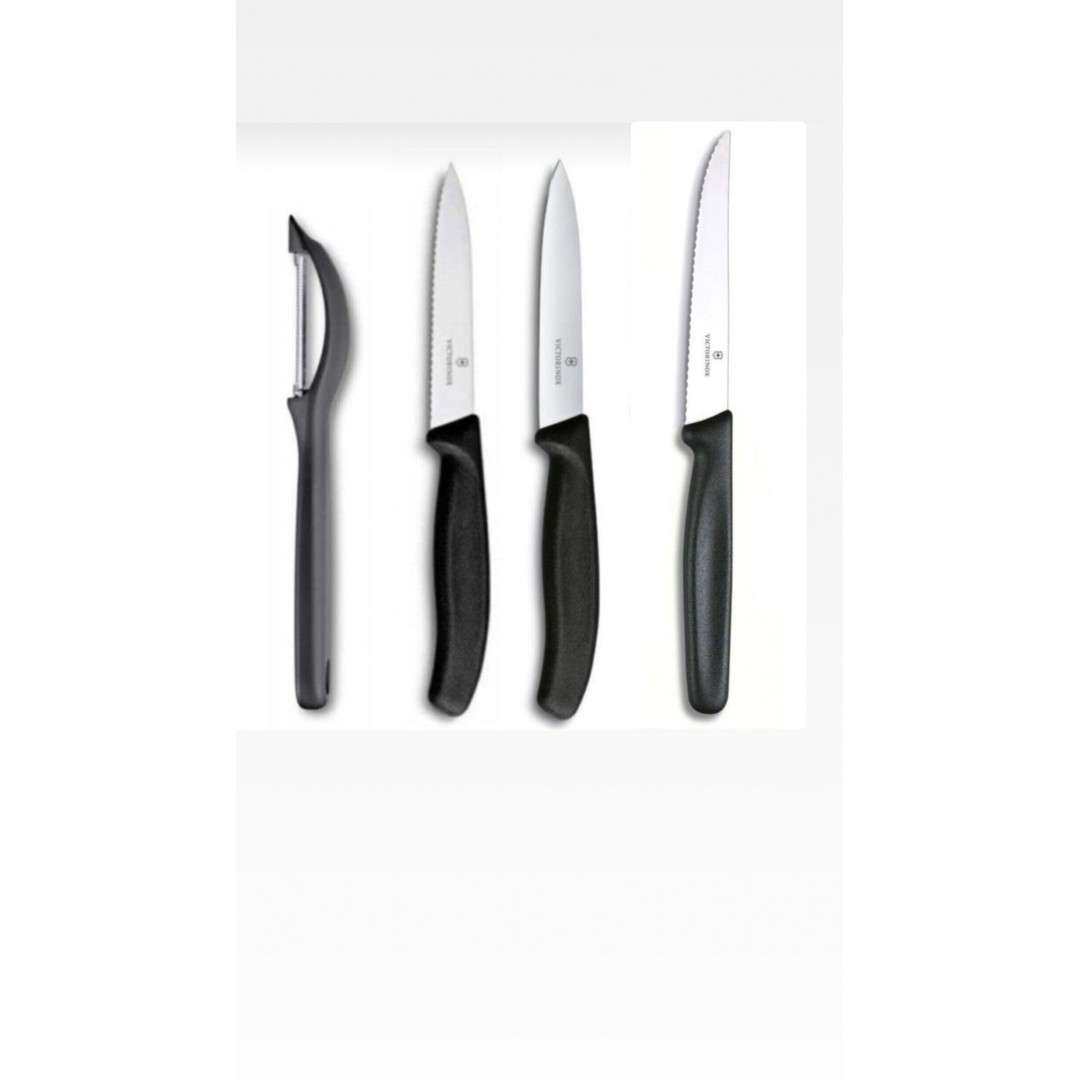 Victorinox 4'lü Soyma Bıçak Set Siyah