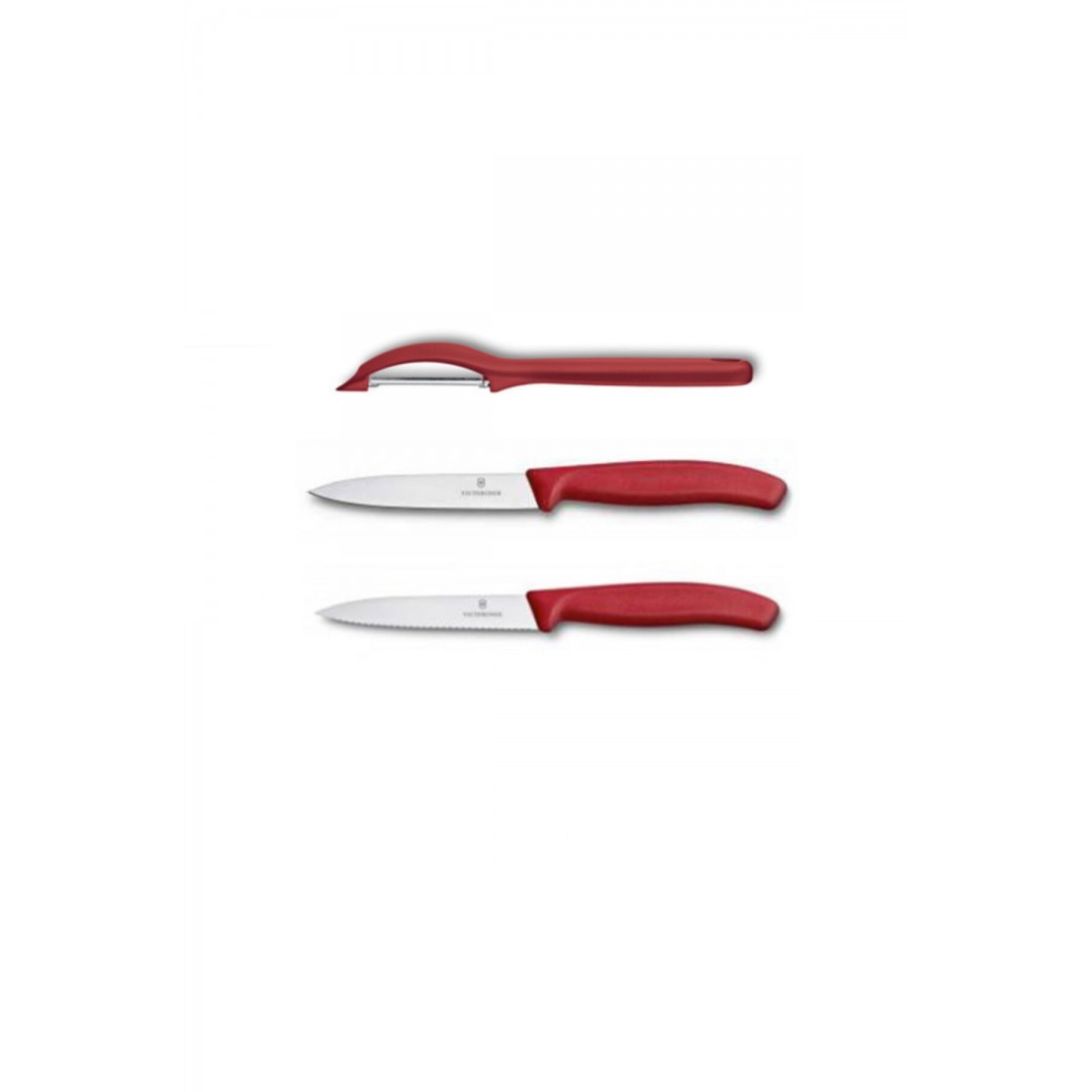 Victorinox Kırmızı Soyacak Ve Soyma Bıçak Seti 10 cm