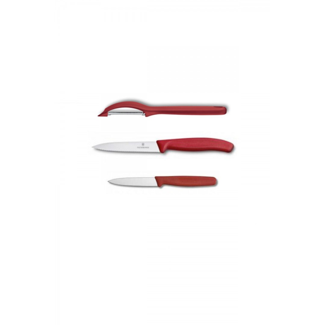 Victorinox Kırmızı  Soyacak Ve Soyma Bıçak Seti Set3